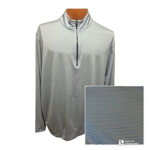 STITCH Golf 1/4 Zip Performance Pullover Mens XL Blue Stripe Stretch Long Sleeve